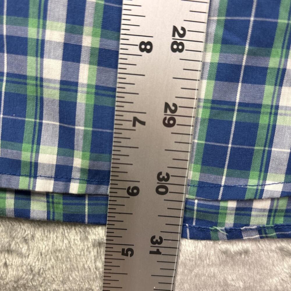 Men’s Green & Blue Plaid Pendleton Preppy Medium Fremont Casual Short Sleeve - Picture 4 of 6